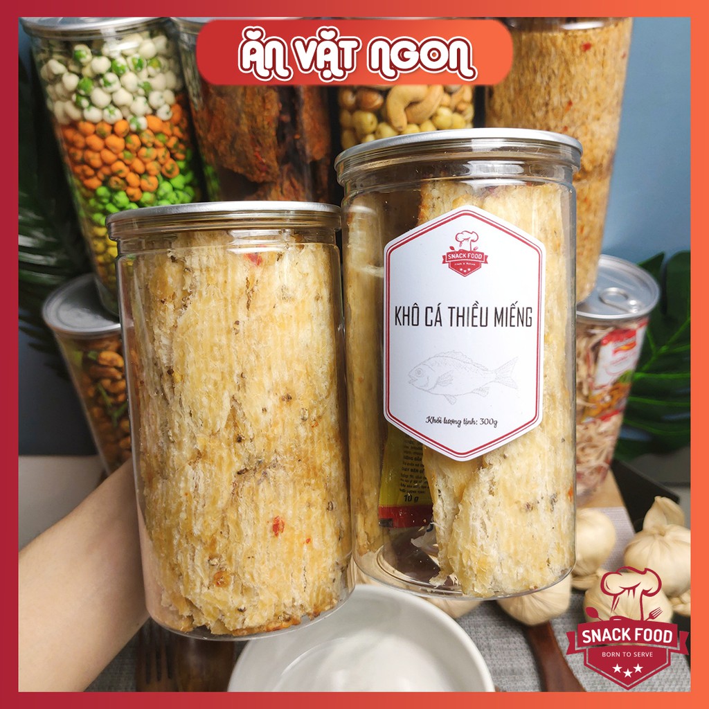 [Mã 77FMCGSALE1 giảm 10% đơn 250K] 300gr, KHÔ CÁ THIỀU MIẾNG lớn, siêu ngon, hủ pet, Đồ ăn vặt Snack Food