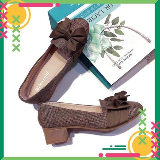 💥giày nữ 3p,giày phối nơ giày bệt nữ 3cm gắn nơ hot