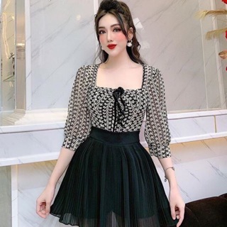 Bộ áo ren chân váy voan hàng đẹp Hanna