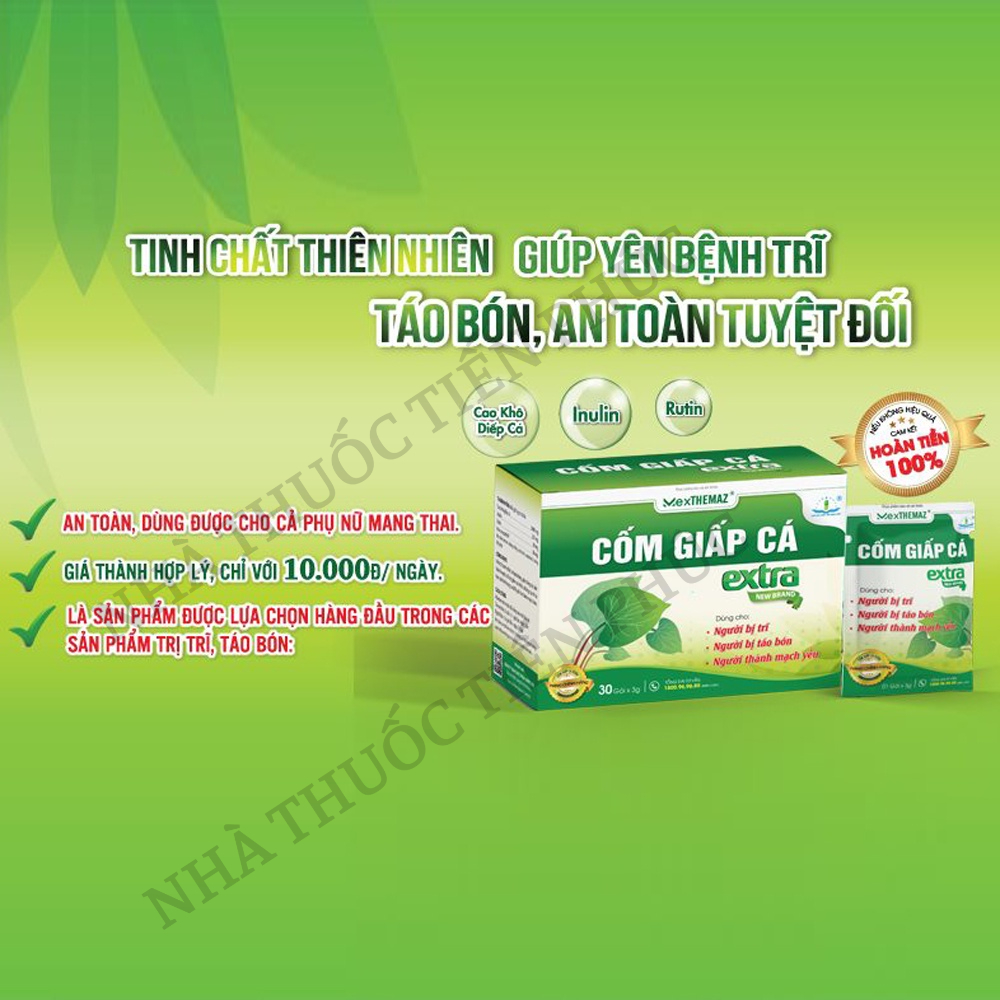 Cốm Giấp Cá Extra New Brand - Dùng Cho Người Bệnh Trĩ, Táo Bón, Thành Mạch Yếu Hộp 30 gói