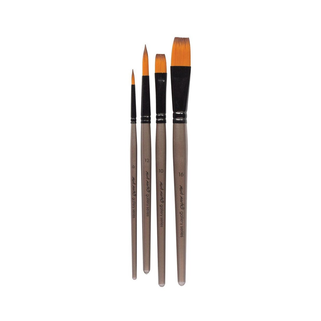 Bộ 4 Cọ Acrylic Mont Marte - Gallery Series Brush Set Acrylic 4pce - BMHS0014