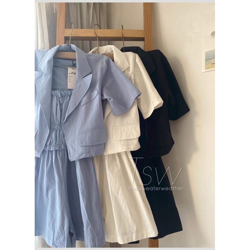 Set jumpsuit kèm vest lửng chất thô ( Ảnh thật ) | BigBuy360 - bigbuy360.vn