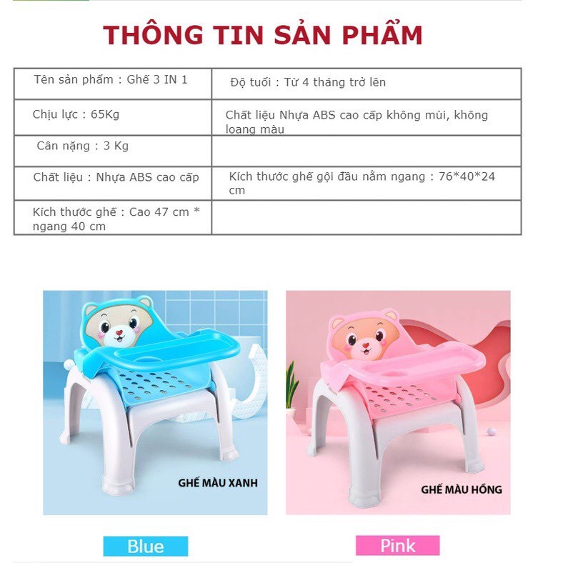 Ghế đa năng Hokori Việt Nhật có tay vịn cho bé 0 - 5 tuổi-Ghế ăn dặm cho bé VIỆT NHẬT