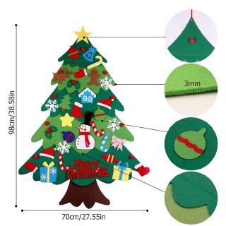 DIY Felt Christmas Tree With Ornaments String Light