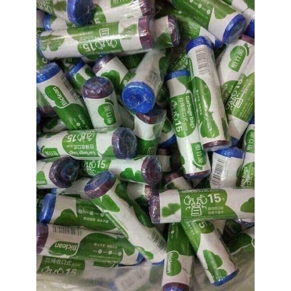 3 Cuộn (45cái)  Túi đựng rác có dây rút size 45cm x50cm