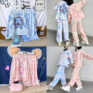 Set bộ cadigan loang 3D hình