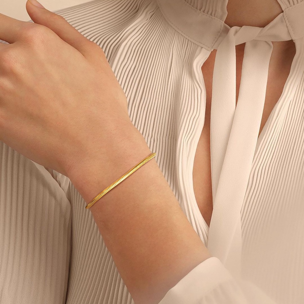 Vnox Bộ Vòng Tay / Vòng cổ Dạng Chuỗi Rắn Tròn 20 Inches 18k Thời Trang Cho Nữ