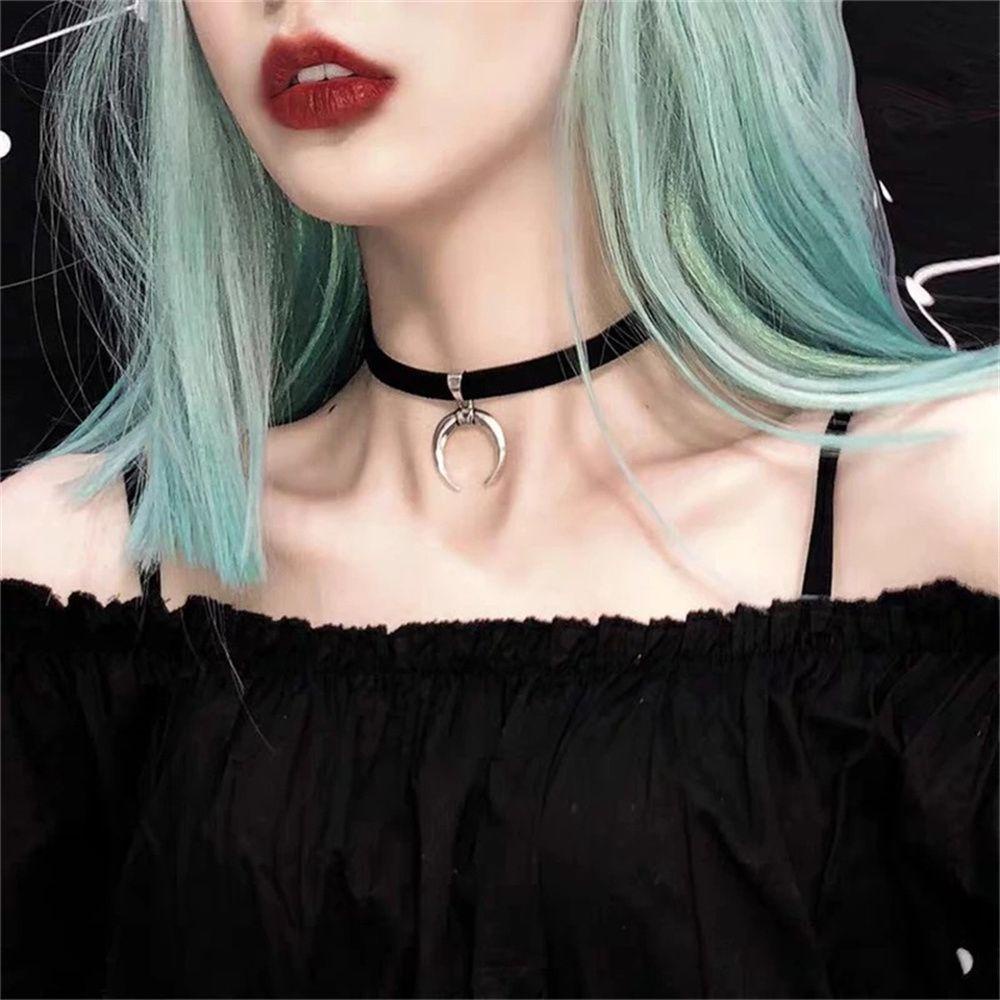 NIUYOU Vòng Cổ Choker Dây Nhung Phong Cách Gothic Cổ Điển