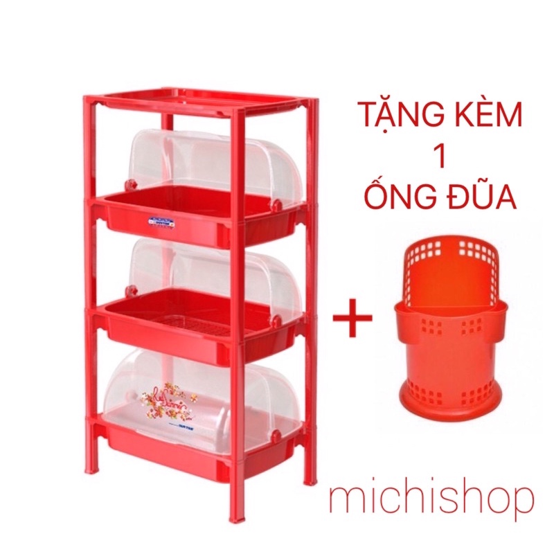 [FREE SHIP] Kệ úp chén, bát nhiều tầng có nắp đậy nhựa Việt Nhật- đồ dùng nhà bếp bằng nhựa cao cấp an toàn