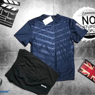 BỘ THỂ THAO NAM THUN LẠNH TRƠN - KHÔNG CỔ, co giãn, thoáng mát, thấm hút mồ hôi tốt