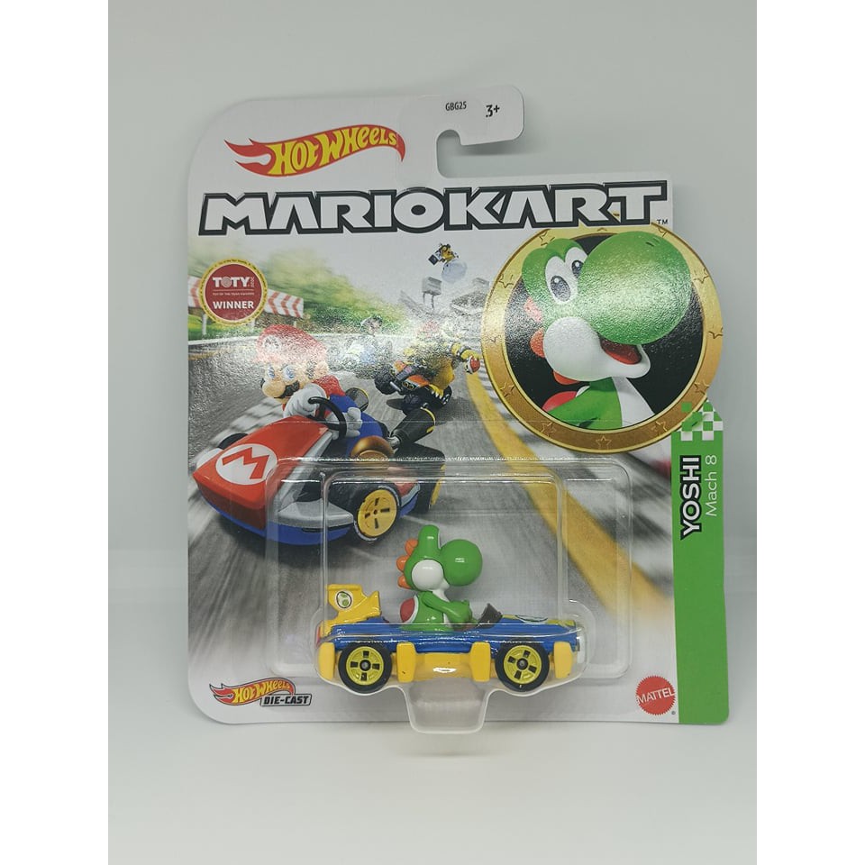 Hot Wheels Mô Hình Đồ Chơi Nhân Vật Mario Kart - Yoshi Mach 8