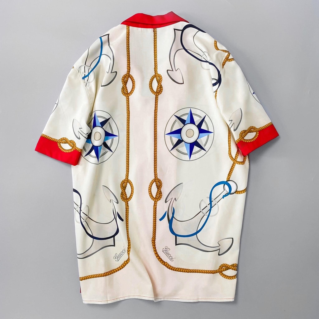 Áo sơ mi hoạ tiết Mỏ Neo MSW Town , sơ mi ngắn tay form rộng nam nữ unisex | BigBuy360 - bigbuy360.vn