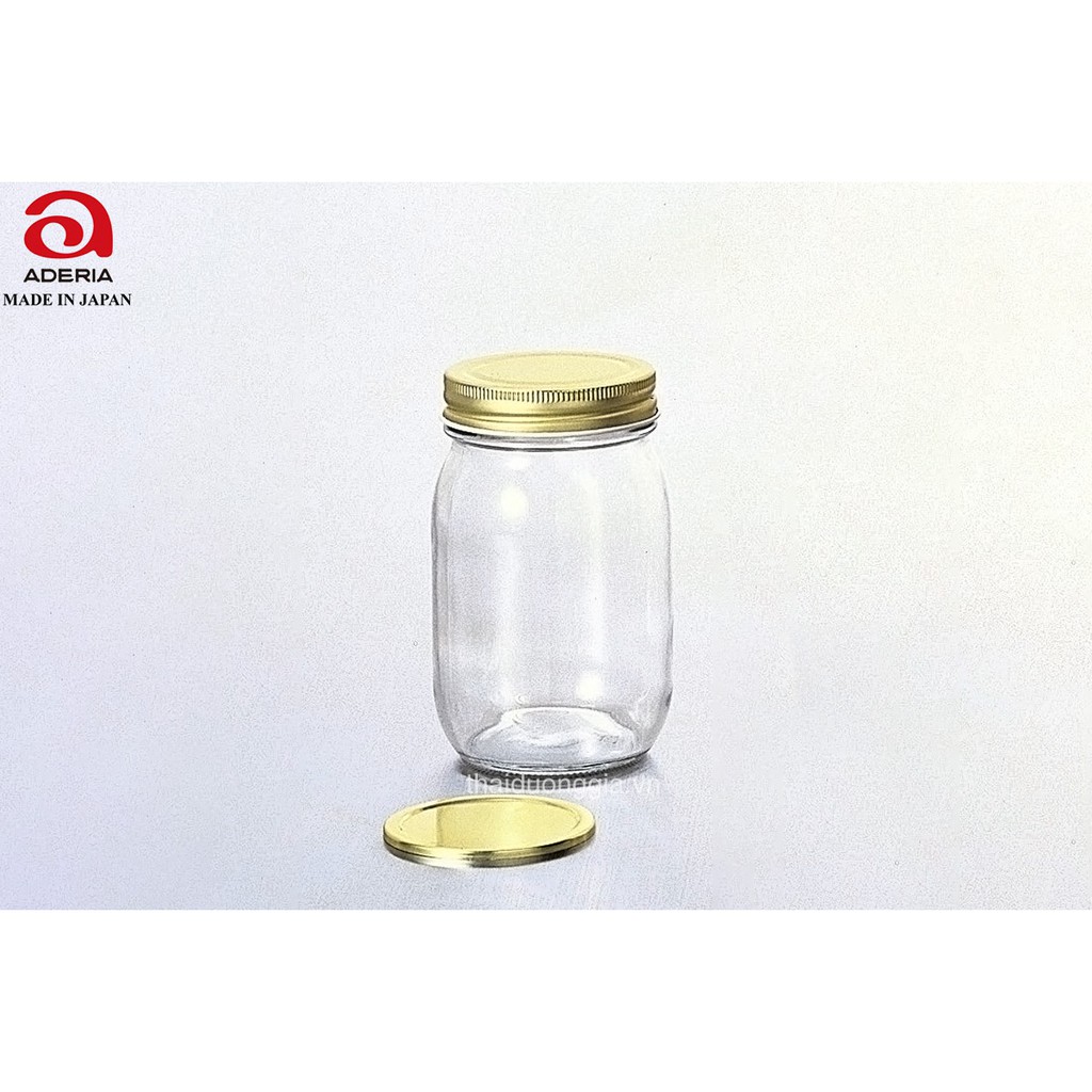LỌ/HŨ THỦY TINH HAI LỚP NẮP HỢP KIM 450ml ADERIA - SẢN XUẤT TẠI NHẬT BẢN.