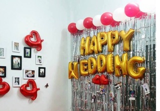 Bóng chữ HAPPY WEDDING