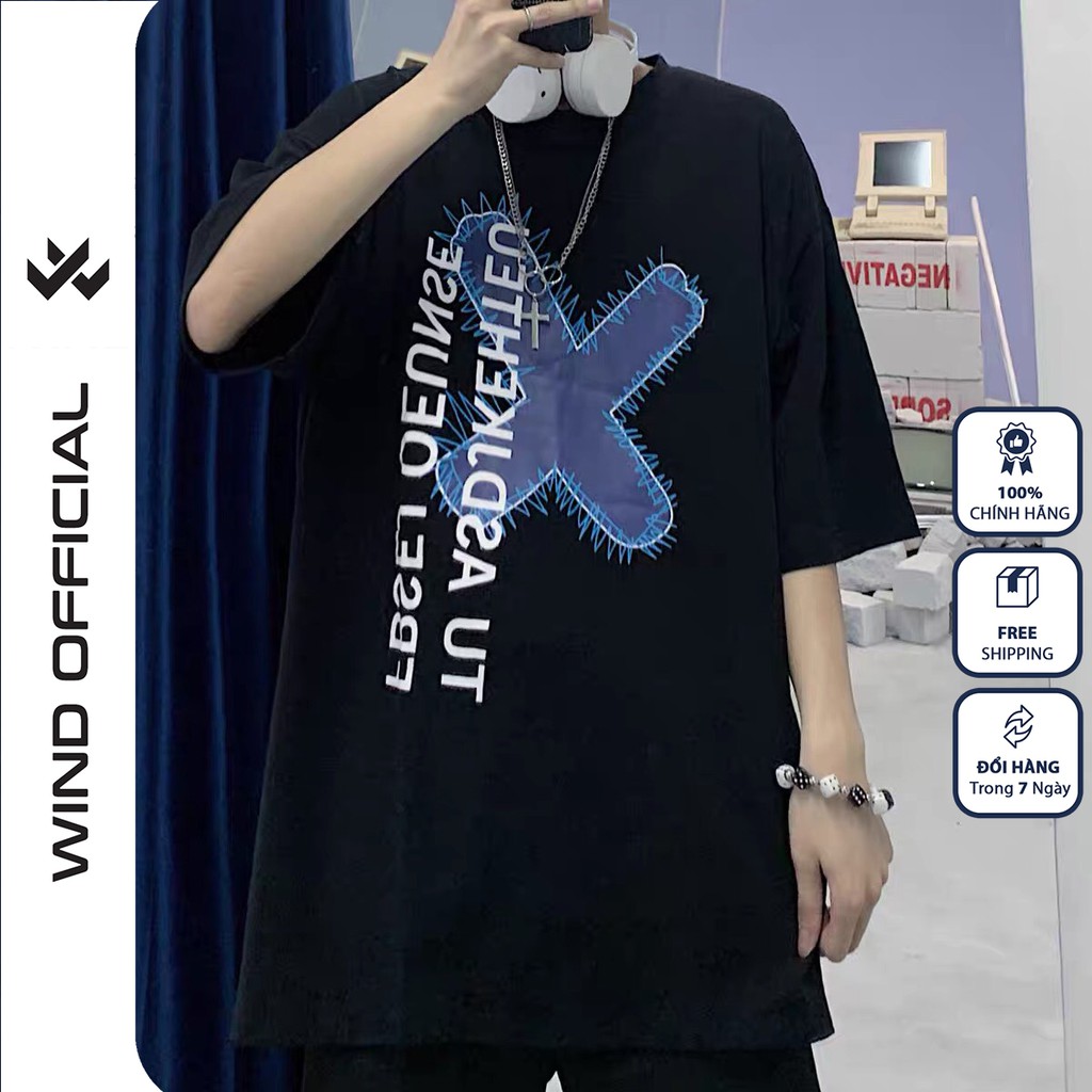 Áo thun tay lỡ WIND phông unisex form rộng Dấu X nam nữ cotton ulzzang oversize | BigBuy360 - bigbuy360.vn