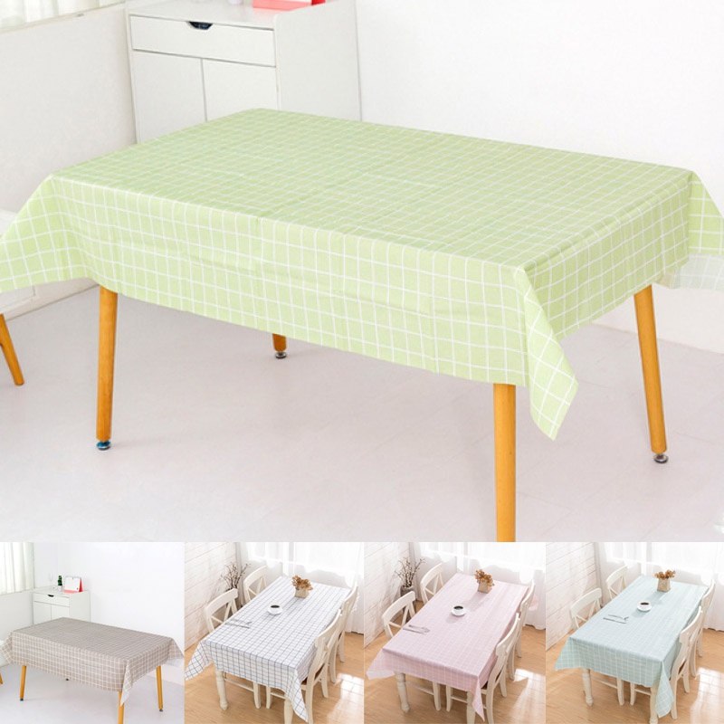Khăn Trải Bàn Hình Chữ Nhật Bằng Nhựa Chống Thấm Nước Màu Sắc Xinh Xắn