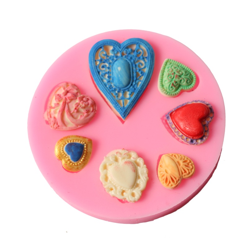 Khuôn silicon làm kẹo đường hình trái tim