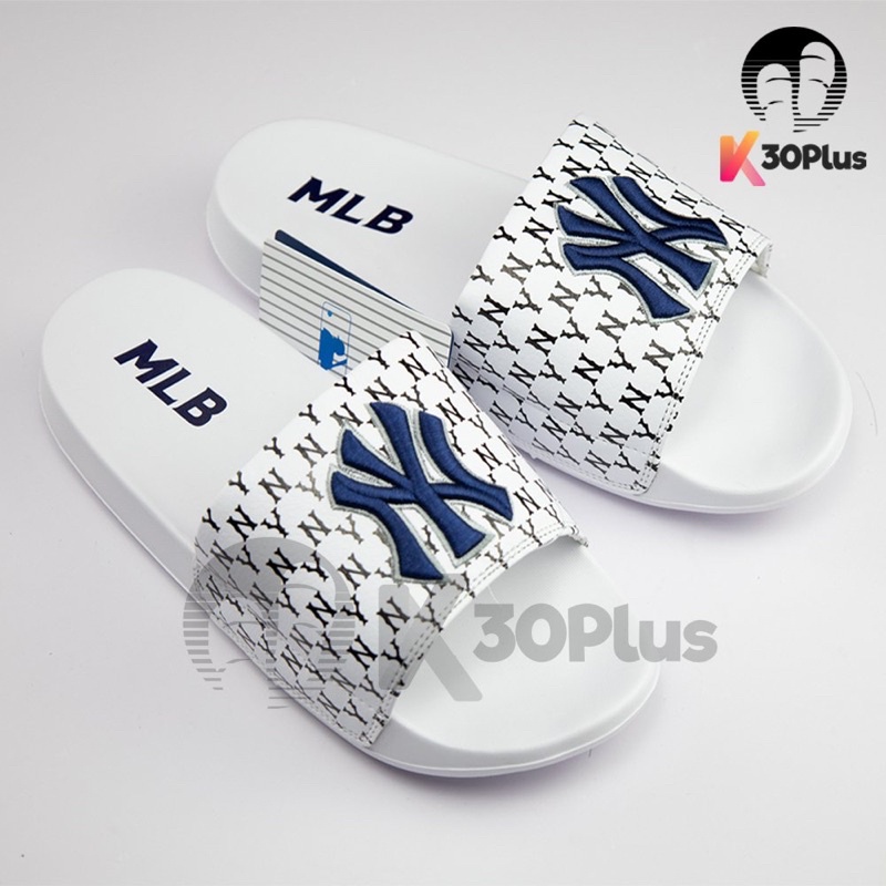 Dép MLB Quai Ngang Logo Thêu NY, LA