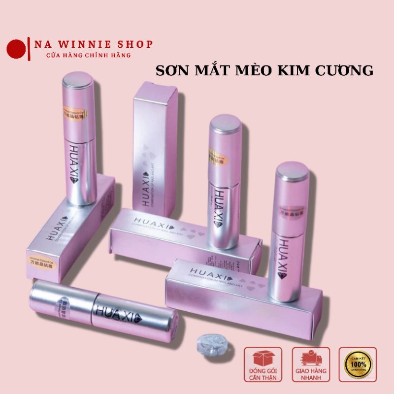 Sơn mắt mèo kim cương Huaxi 9D chính hãng - sơn gel mắt mèo kim cương lấp lánh sang chảnh