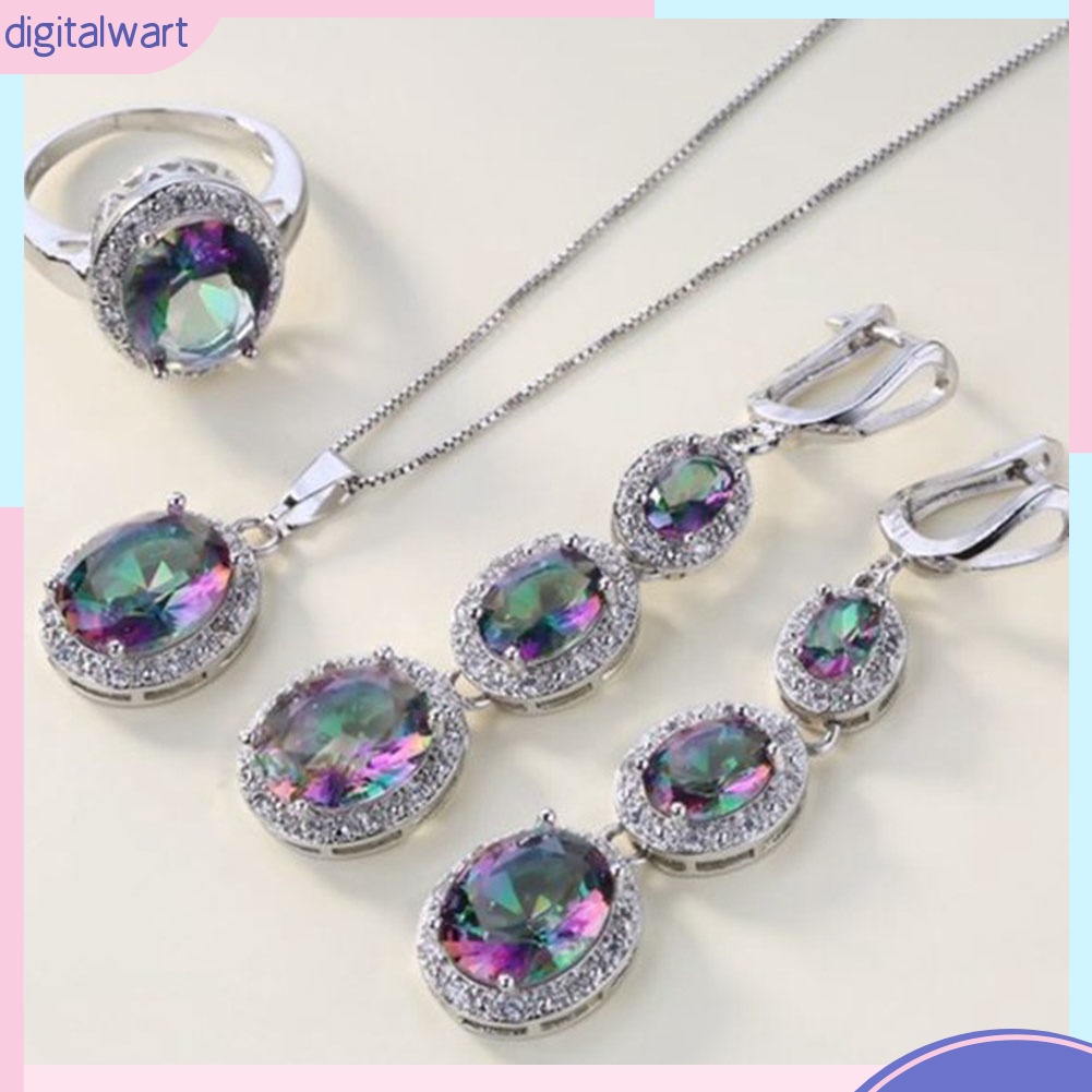 Set Vòng cổ Nhẫn Và Đôi Khuyên Tai Kiểu Dáng Thời Trang Sang Trọng Cho Nữ