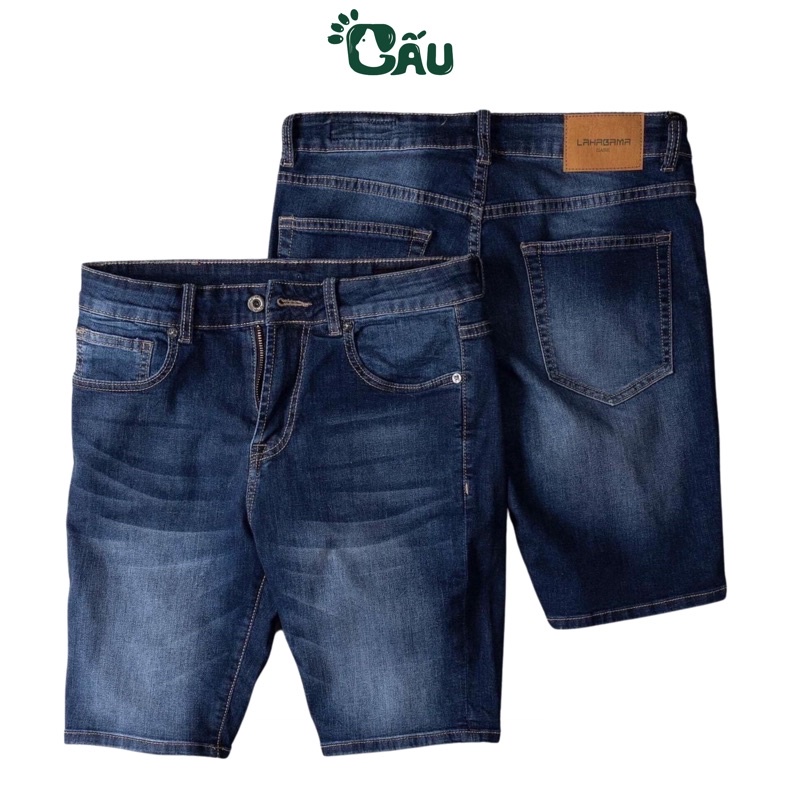 Quần short jean nam Gấu 194 vải jeans bò co dãn, mềm mịn form slimfit - SJC