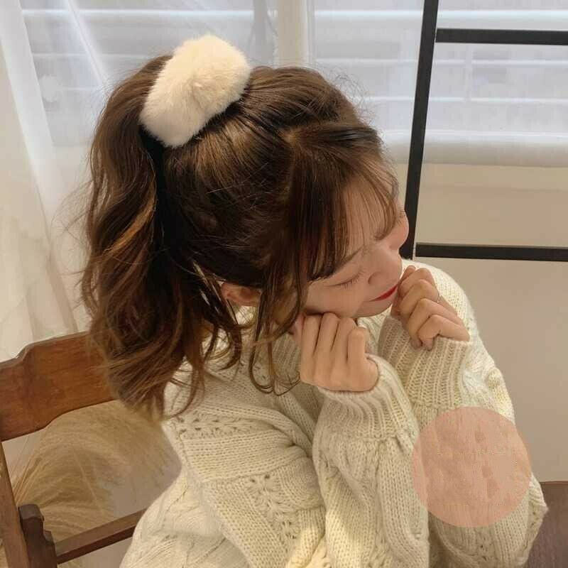 Dây Buộc Tóc Phối Lông Xinh Xắn Dành Cho Nữ