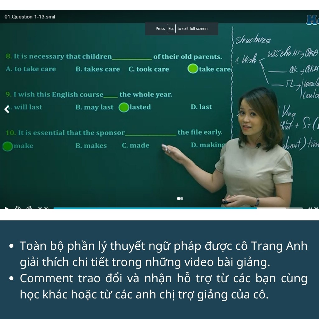 30 Chuyên đề Ngữ pháp Tiếng Anh cô Trang Anh: Sách ID Tổng ôn Ngữ pháp Tiếng Anh MOONBOOK