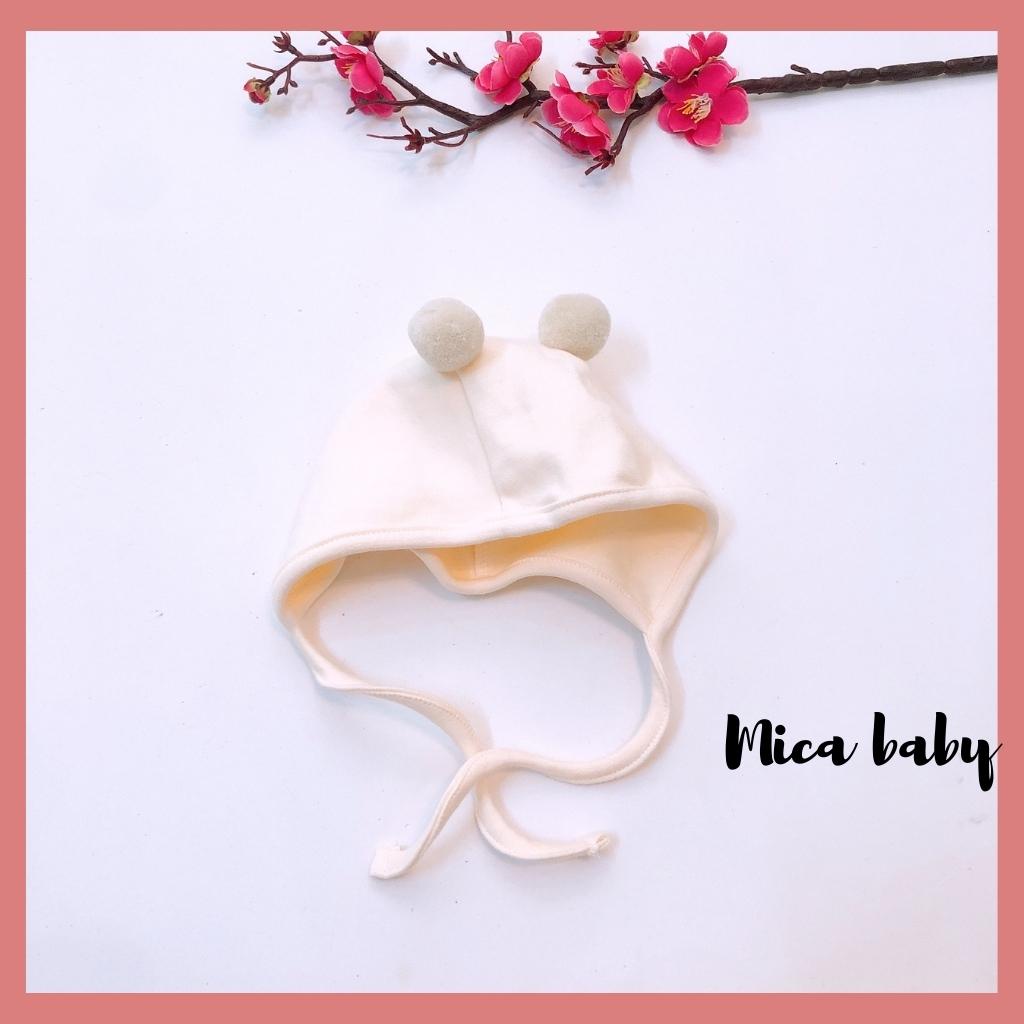Mũ cotton cục bông cho bé hàng QC từ 0-12 tháng Mica Baby MD160
