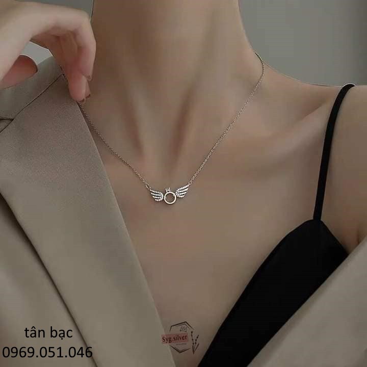 DÂY CHUYỀN CÁNH THIÊN THẦN XINH XẮN , biểu tượng cho sự hòa bình vui vẻ dây chuyền nữ , dây chuyền bạc giá rẻ ,