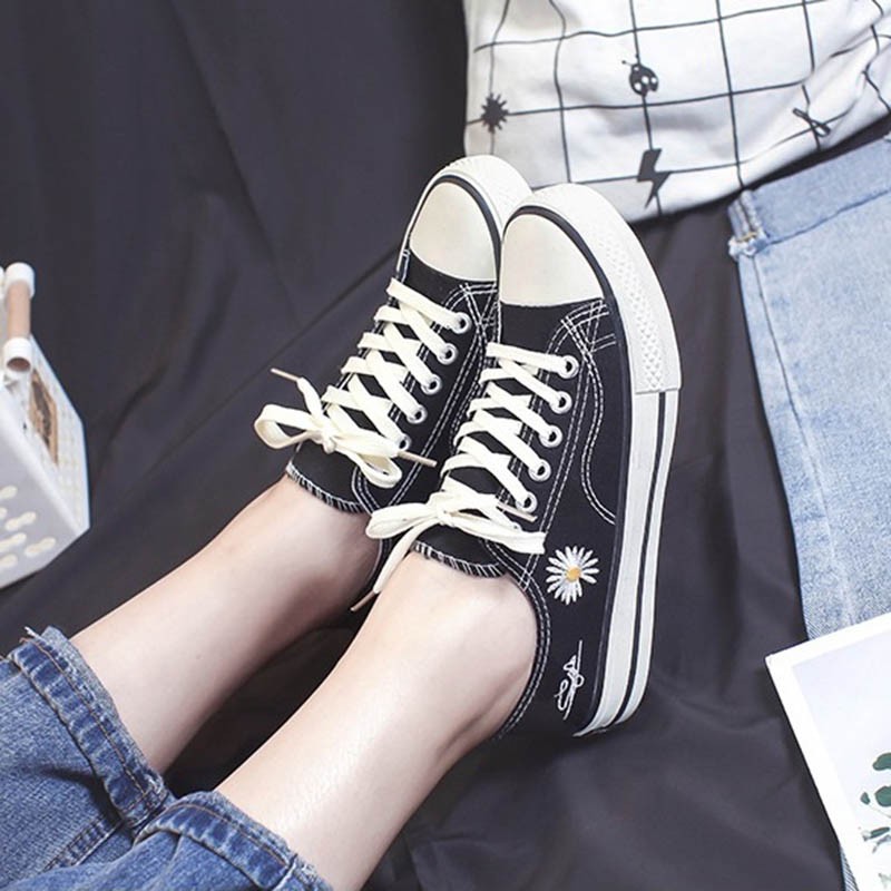 Giày Thể Thao Nữ Hoa Cúc 3 Màu Đen, Trắng, Vàng | BigBuy360 - bigbuy360.vn