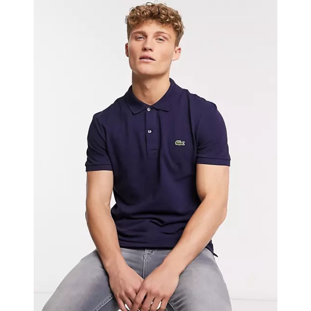 Áo thun polo cá sấu Lacoste xanh navy