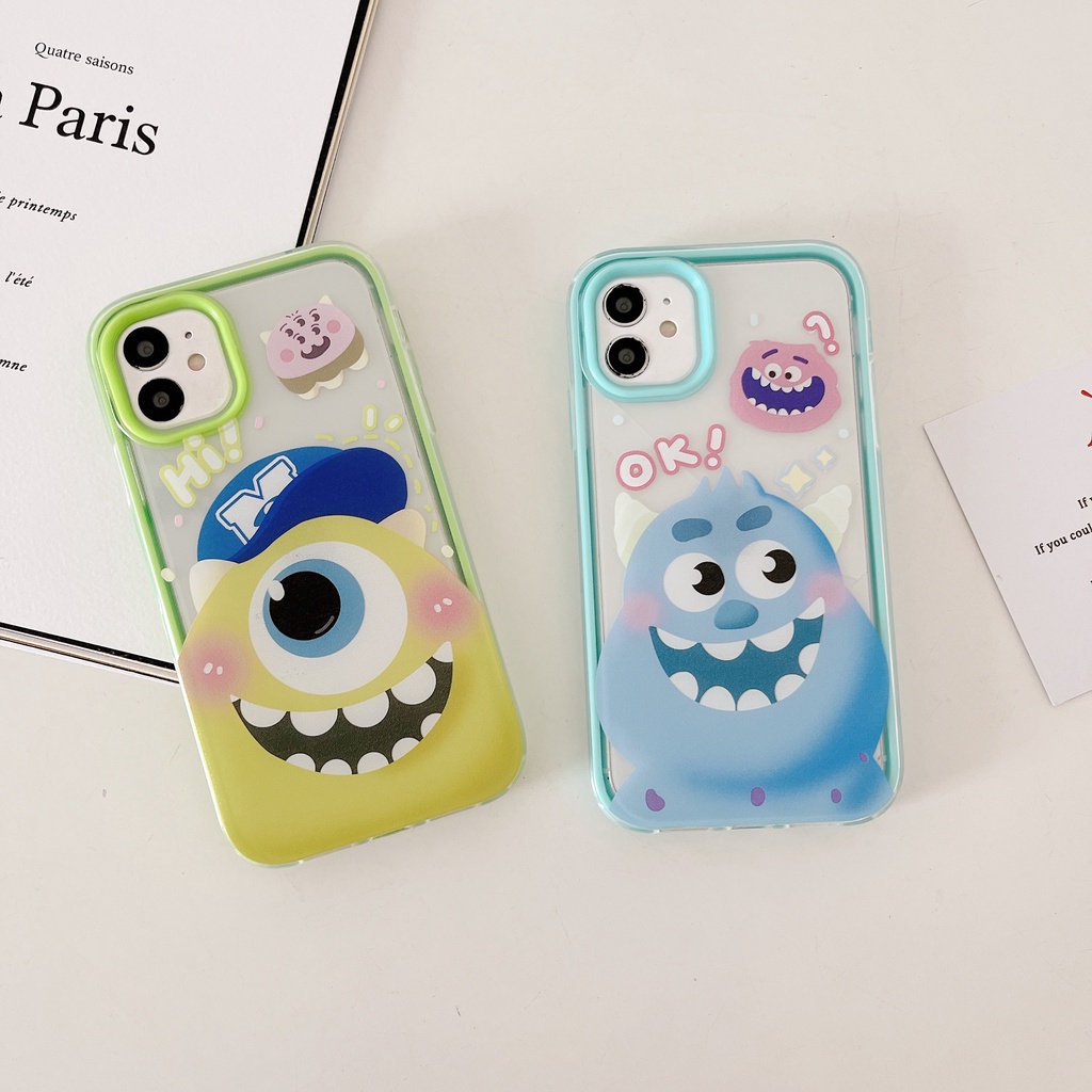 Ốp Điện Thoại Silicone Tpu Mềm Trong Suốt In Hình Quái Vật 3 Trong 1 Cho iPhone 14 13 12 11 Pro Max XS XR 8 7 Plus