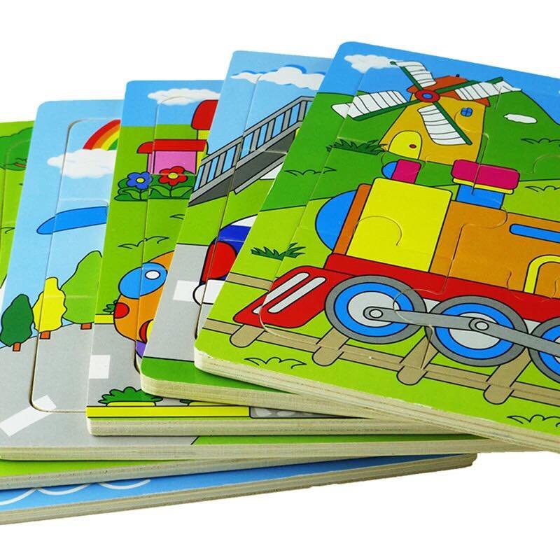 Tranh Xếp Hình Ghép Gỗ 9 Mảnh Giúp Bé Phát Triển Trí Tuệ
