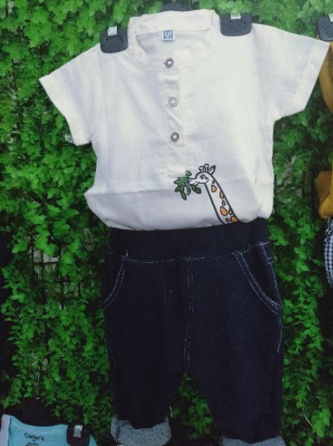 Sét áo sơ mi kèm quần giả jean | BigBuy360 - bigbuy360.vn