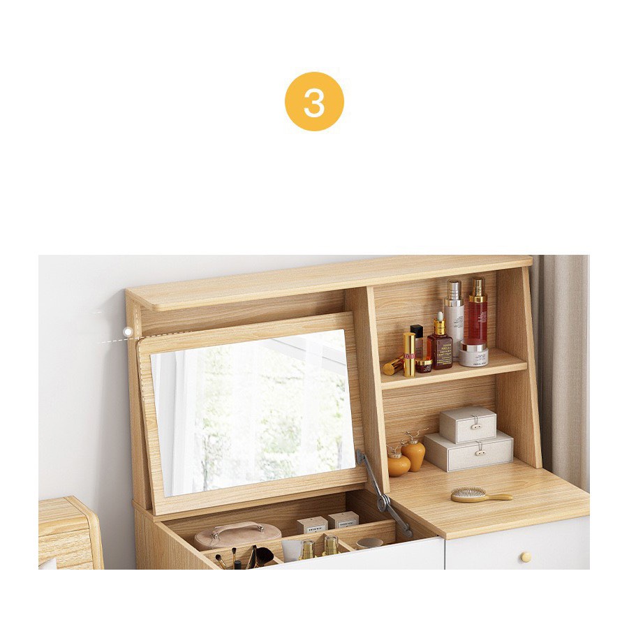 Bàn trang điểm bệt Tâm House thông minh gương gập - MK16