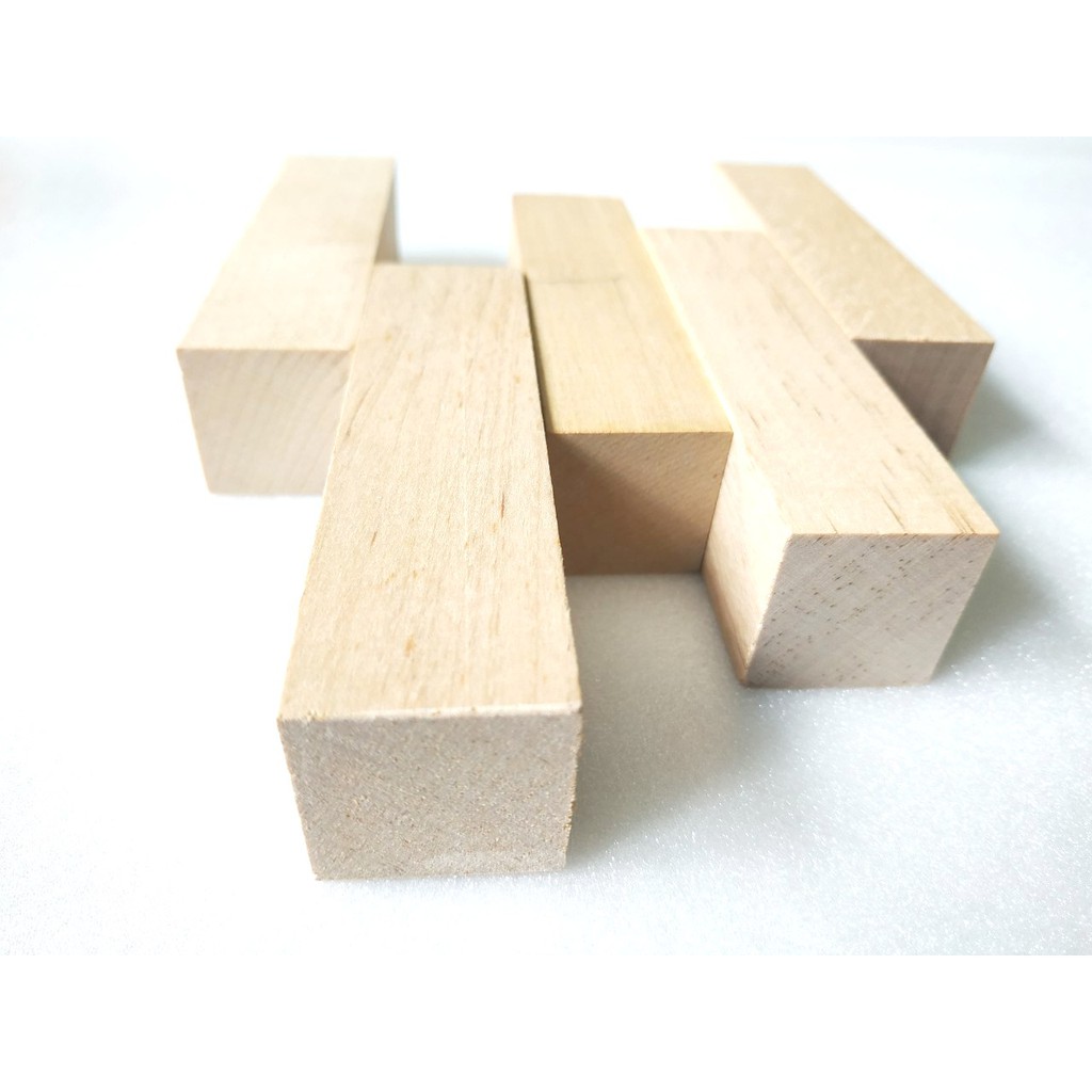 Thanh gỗ, khối gỗ chữ nhật 25x25x100mm làm đồ chơi xếp hình, thủ công, trang trí chụp hình sản phẩm (VA107) - Luân Air