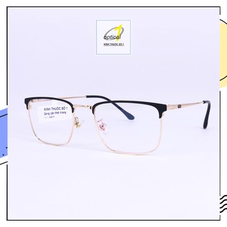 Gọng kính cận vuông nam nữ KÍNH THUỐC SỐ 1 nhựa dẻo TR90 vành kim loại 62037 có thể lắp mắt cận, viễn, loạn
