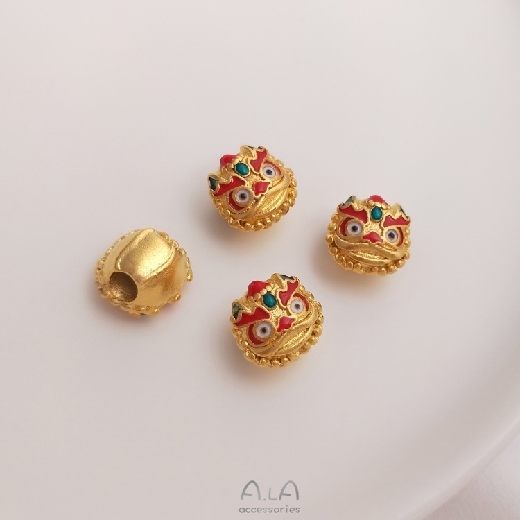 Hạt Đá Hình Sư Tử Nhiều Màu Sắc Dùng Làm Trang Sức diy