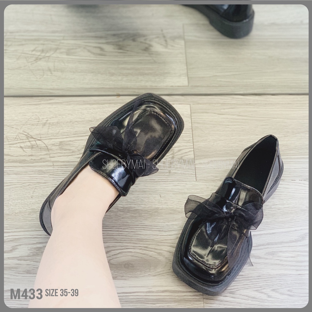 giày moca nữ gắn nơ xinh đi chơi, đi làm M433 SHOEBYMAI