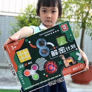 Set 6 rubic rubik đồ chơi thông minh - bộ đồ chơi rubik 6 trong 1 siêu hot