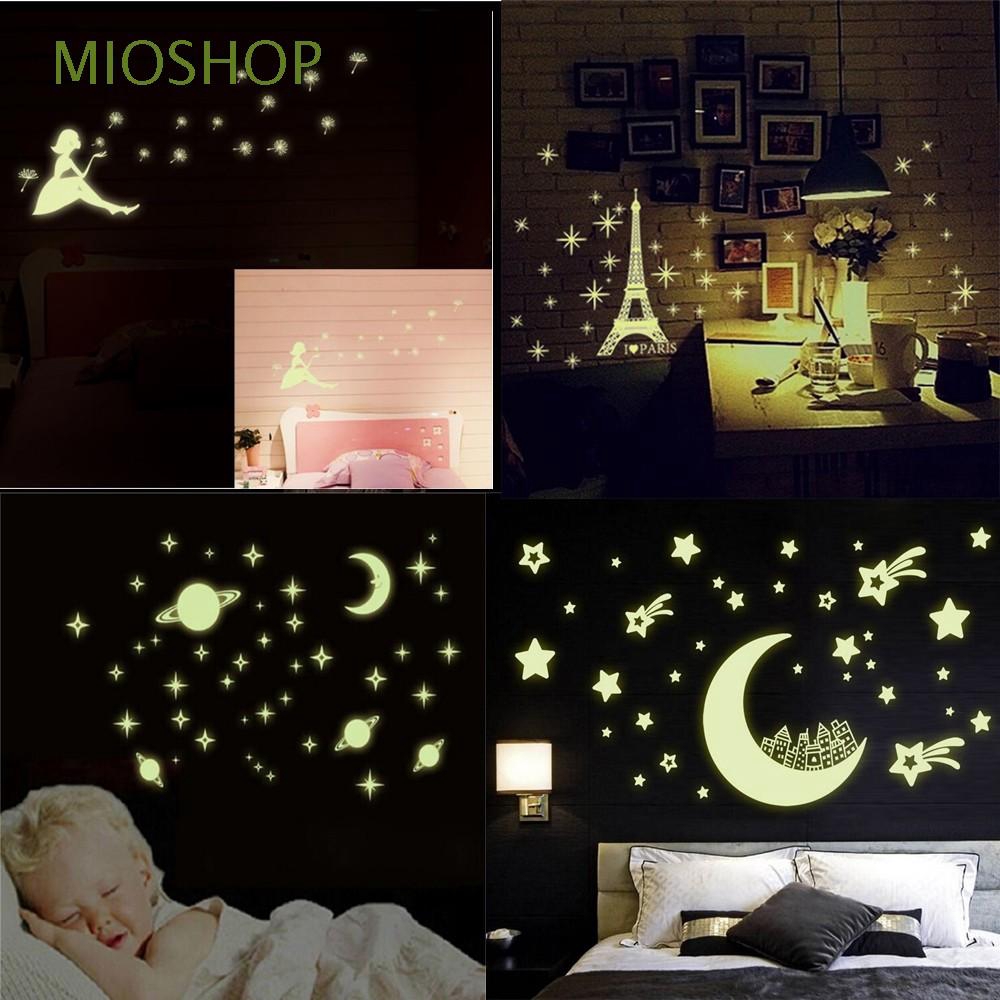 MIOSHOP 4 Types Fluorescent Art Mural DIY Kids Bedroom Wall Sticker