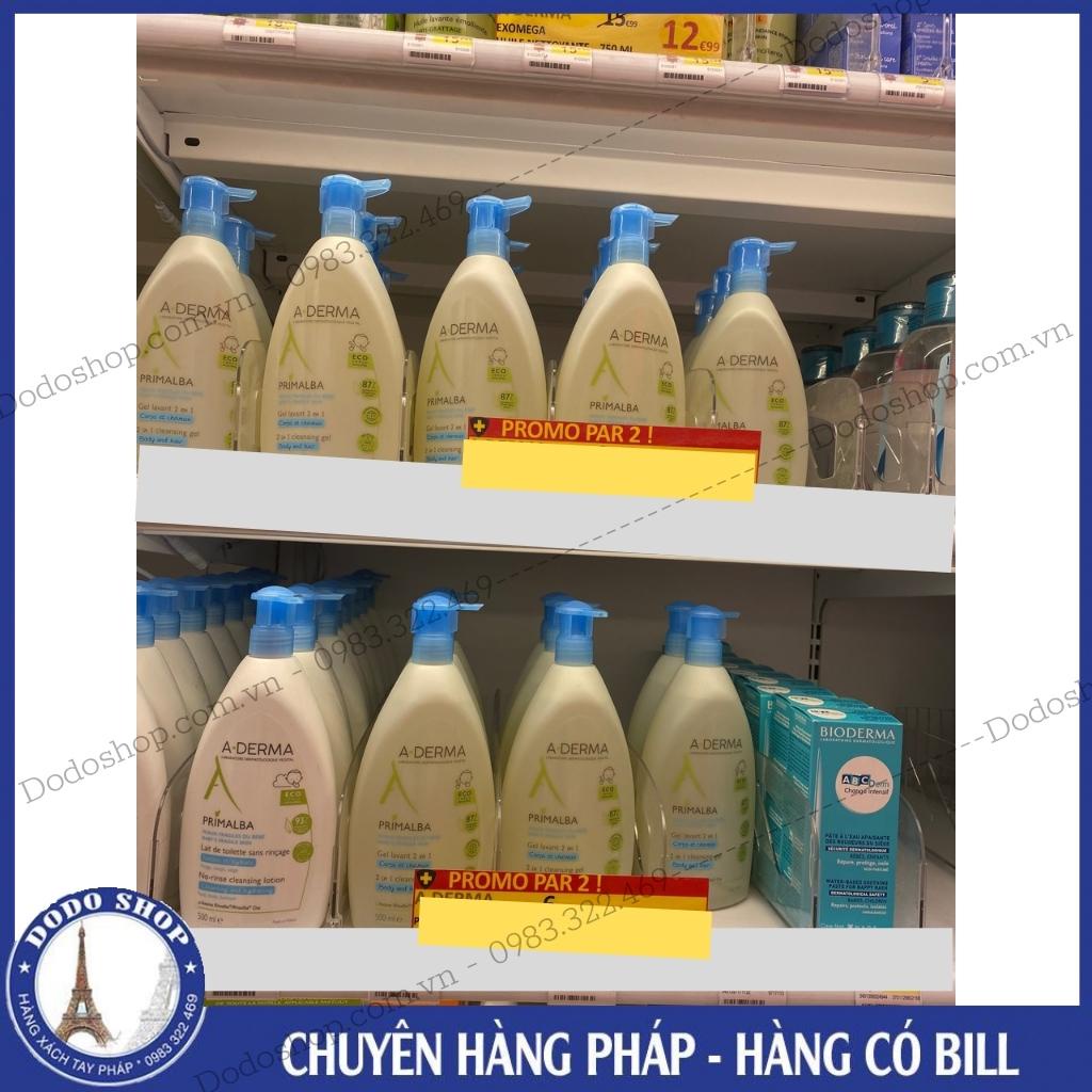 Sữa rửa mặt, sữa tắm khô Aderma Primalba dưỡng ẩm cho trẻ sơ sinh mà không cần rửa lại bằng nước_Dodoshop.com.vn