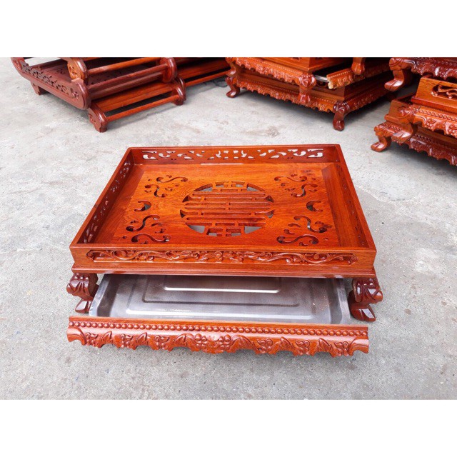 Khay trà chân qùy bằng gỗ hương,bàn trà phòng khách rồng trầu gỗ