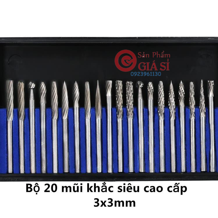 Bộ 20 mũi khắc, mài, làm lũa Vonfram cao cấp ❤️freeship❤️