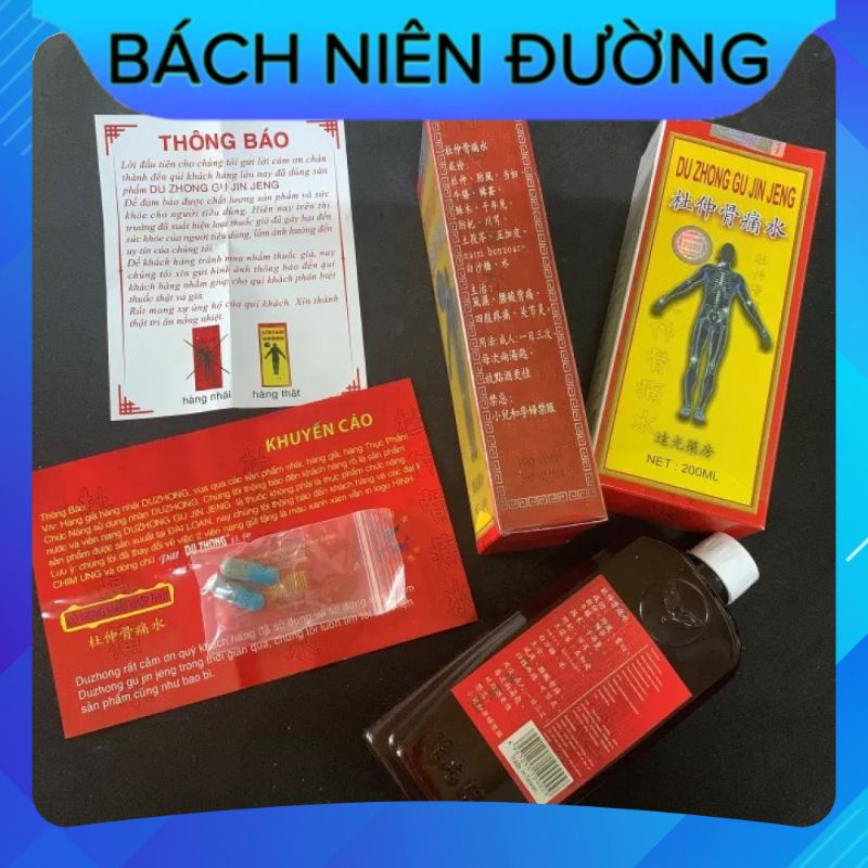 Đỗ Trọng Nhức Khớp Thuỷ Du Zhong Gu Jin Jeng Chai 200ml Giảm đau xương khớp hiệu quả