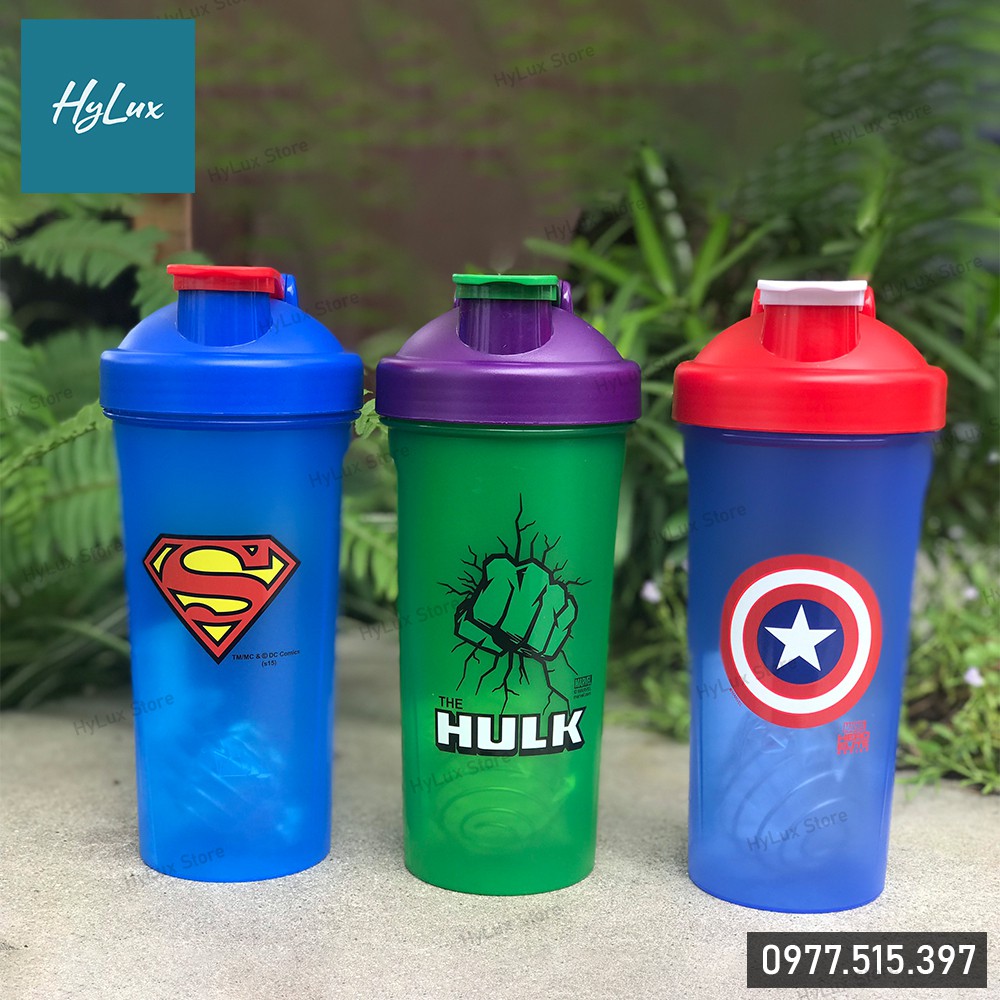 Bình lắc Whey Marvel – Bình nước thể thao tập gym shaker 650ml