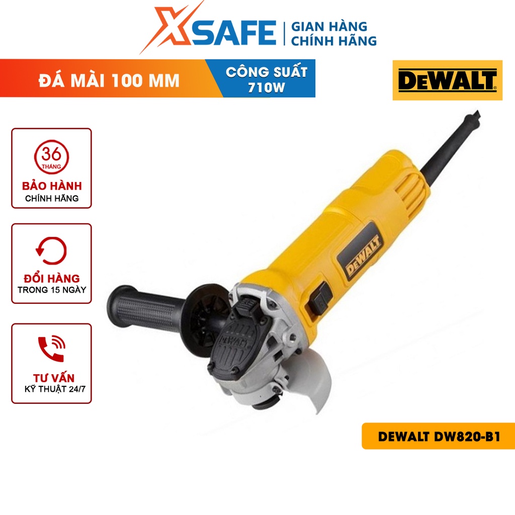 Máy mài góc cầm tay DEWALT 710W có bộ ly hợp bảo vệ quá tải, tốc độ 11000v/p, đĩa cắt 100mm