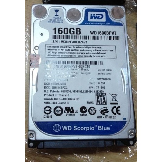 Ổ cứng HDD Laptop 160GB - Bảo hành 12 tháng