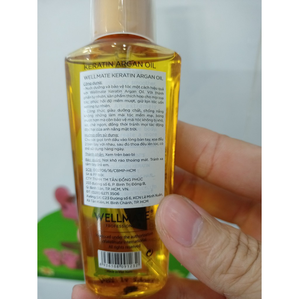 Tinh dầu dưỡng tóc wellmate keratin argan oil