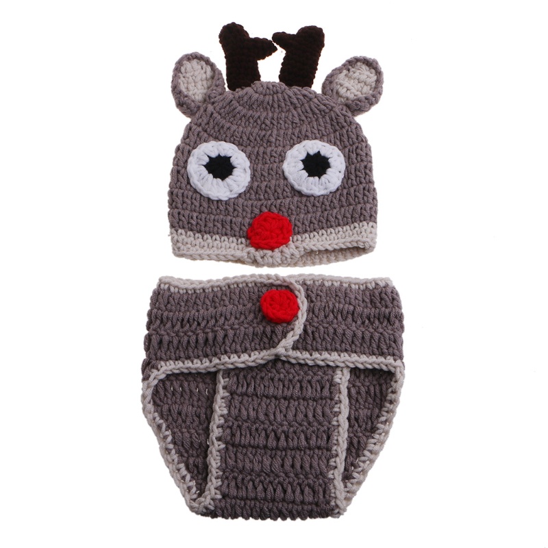 Bộ Trang Phục Gồm Quần + Mũ Cotton Dệt Kim Dùng Chụp Ảnh Cho Bé Sơ Sinh